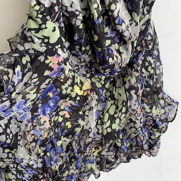 MM Couture Floral Halter backless ruffled bottom mini dress, Size S - Picture 2 of 12